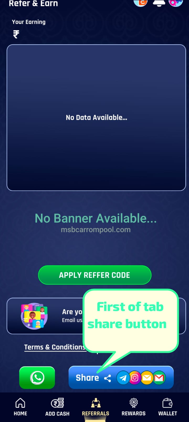 Share Referral Code